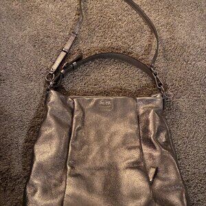 Gold Metallic COACH Shoulder Bag / Handbag / Purse, Large